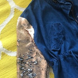 Jackets & Coats - Sequined sleeve jean jacket Jackets & Coats - Sequined sleeve jean jacket